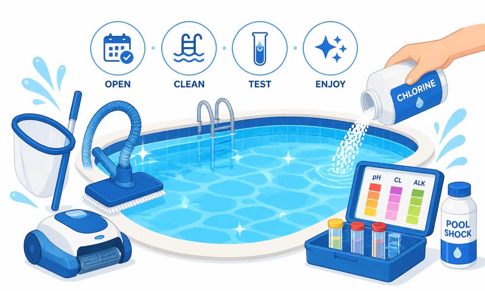 How Much Chlorine to Add When Opening a Pool (2026 Maintenance Guide)