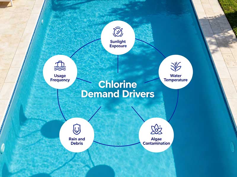 Pool water testing and chemical factors